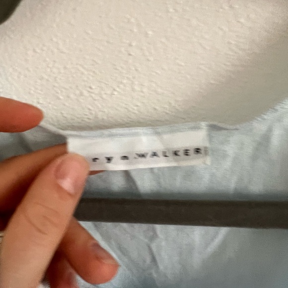 Bryn Walker Baby Blue Linen Maxi Dress, size small - Picture 4 of 7